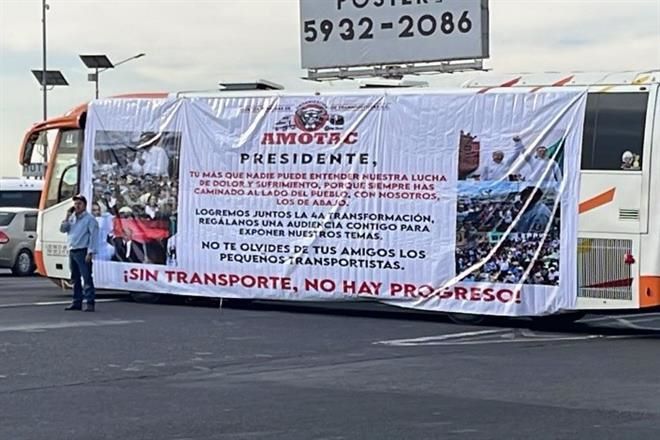 Protestan transportistas por inseguridad en carreteras