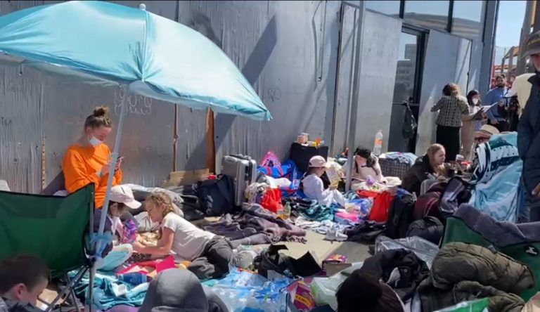 El campamento de migrantes rusos en Tijuana
