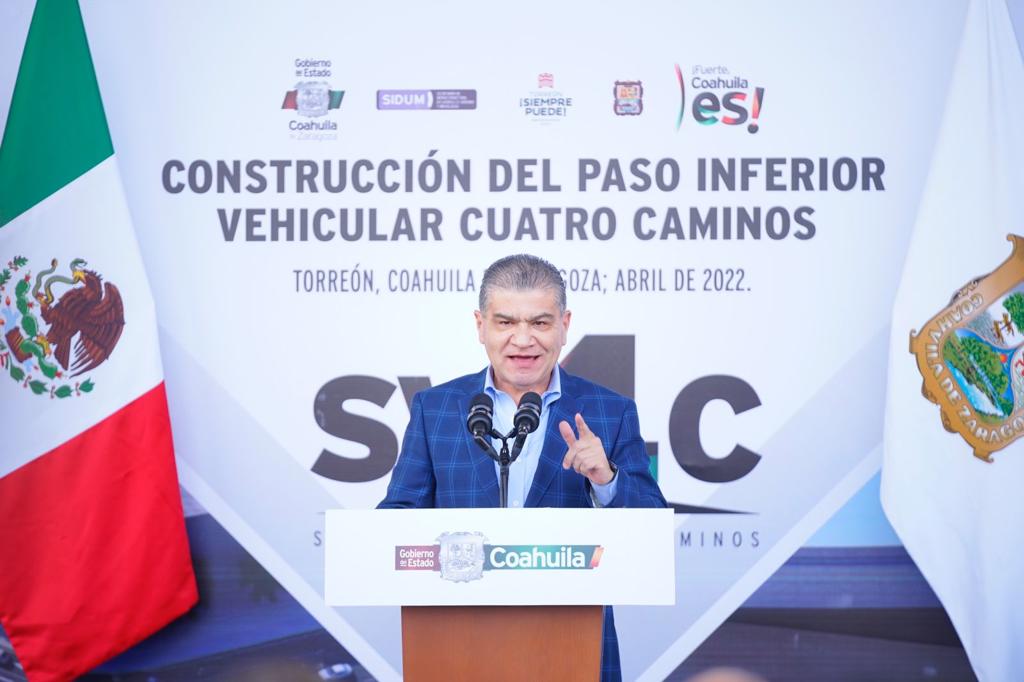 CON BANDERAZO A LA CONSTRUCCIÓN DEL ‘SISTEMA VIAL CUATRO CAMINOS’, ARRANCA MARS EN TORREÓN PLAN DE OBRAS 2022 CON RECURSOS DEL ISN