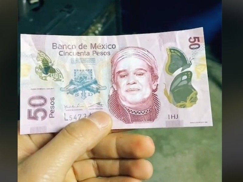 Se viraliza en TikTok: le dieron un billete de 50 pesos con la cara de Juan Gabriel
