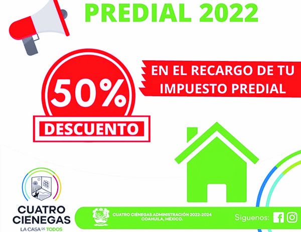 Ofrecen descuentos en recargos de predial