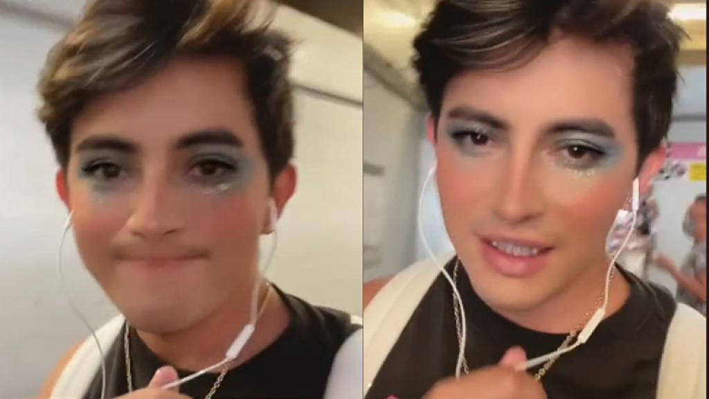 «Vine a ser feliz, no a complacer a nadie»: joven recibe burlas en Metro de CdMx por ir maquillado