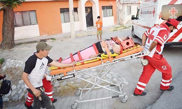 Cafre embiste a mujer y choca contra barda