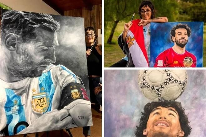 Pintar futbolistas le abre las puertas del mundo