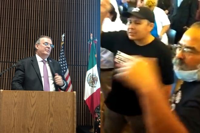 Reclaman a Ebrard en LA por narco y carencias en consulados