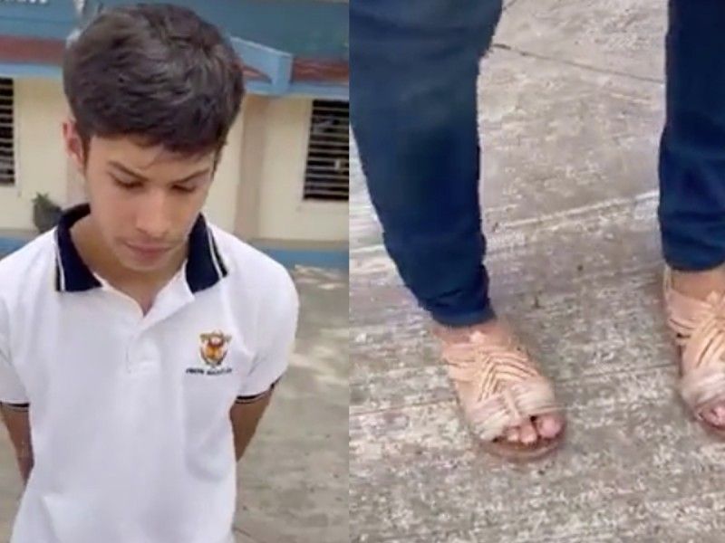 Joven se burla de amigo por usar tenis piratas y su papá lo obliga a ir a la escuela en chanclas