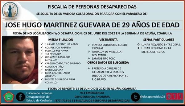 Piden ayuda para buscar a joven abandonado por pollero.