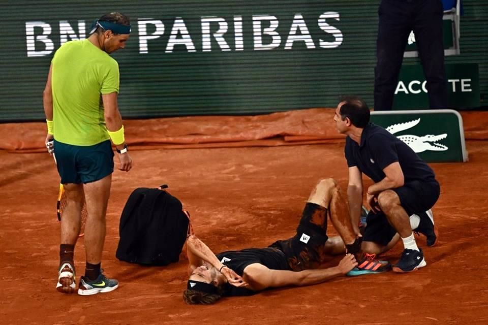 Avanza Nadal a Final de RG tras lesión de Zverev
