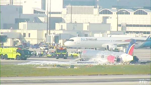 Avión se incendia durante aterrizaje en aeropuerto de Miami
