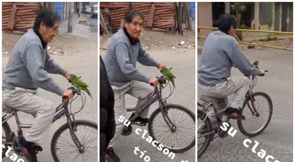 Abuelito usa loro como claxon en su bicicleta; polémico video se hace viral: «cómo no va a gritar»