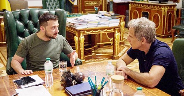 ‘Eres mi héroe’, dice actor Ben Stiller al presidente ucraniano Volodimir Zelenski