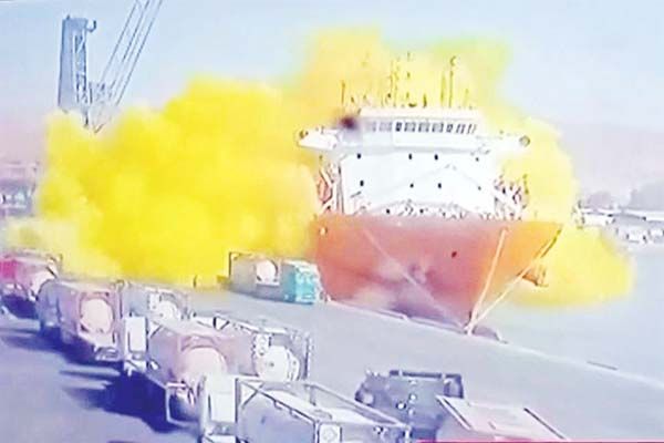 Fuga de gas venenoso deja al menos 13 muertos en puerto de Aqaba, en Jordania