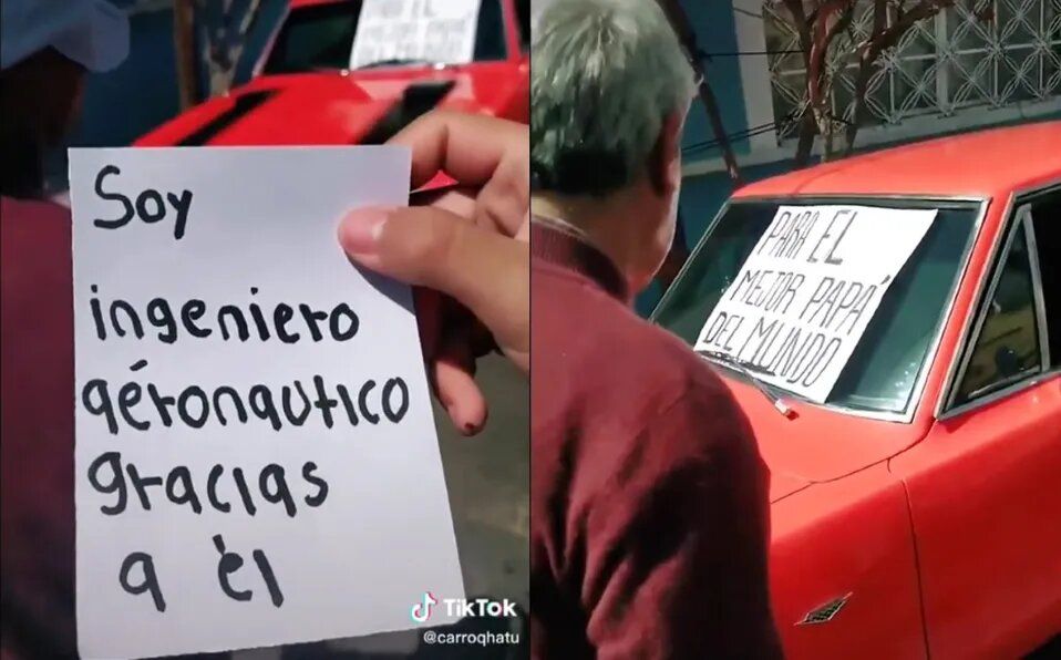 Joven le compra a su papá el auto que vendió para que siguiera estudiando