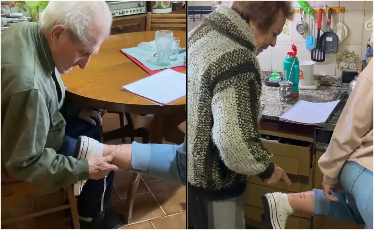 Joven argentina se tatúa nombres de sus abuelitos y sus reacciones se vuelven virales