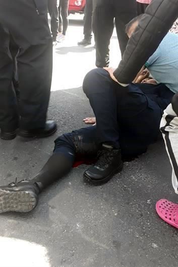Atropellan a policía de Tránsito en el Centro