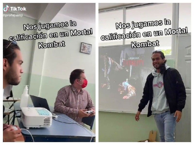 ¡Aprobado!: con Sub-Zero y fatality alumno le gana a profe en Mortal Kombat