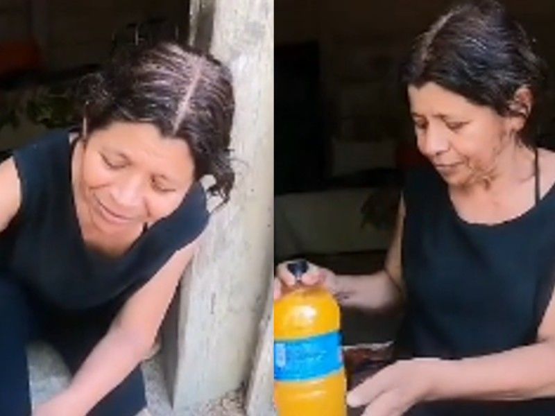 Le dan despensa a señora para ayudarla y se enoja por no traer lo que quería