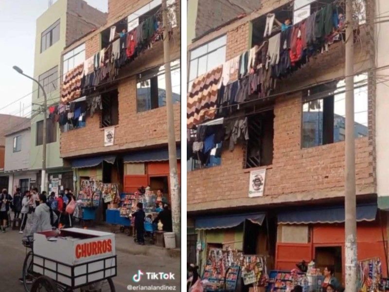 ¡Sin temor a nada! Familia se hace viral por tender la ropa en cableado público