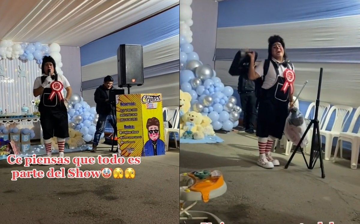 Payaso se equivoca de fiesta y se da cuenta a la mitad de su show; video se vuelve viral