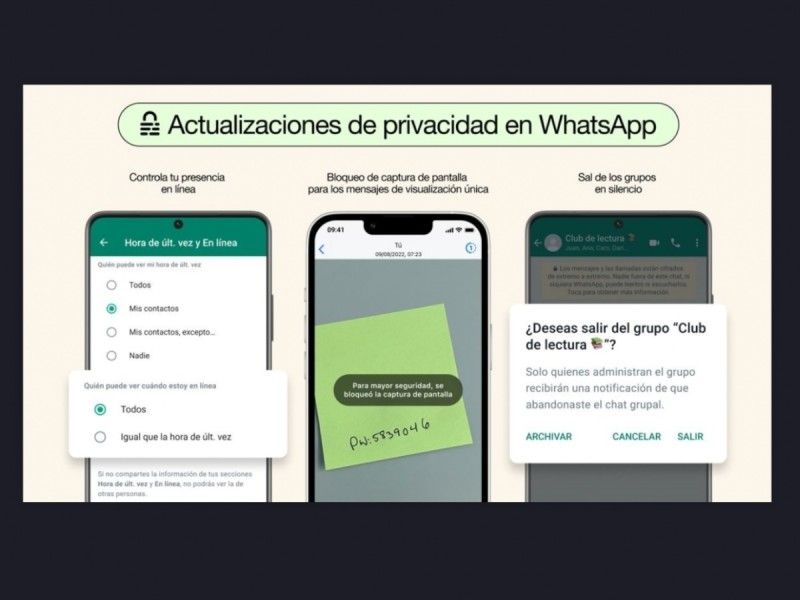 En WhatsApp podrás abandonar grupos sin avisar y ocultar el estado ‘en línea’