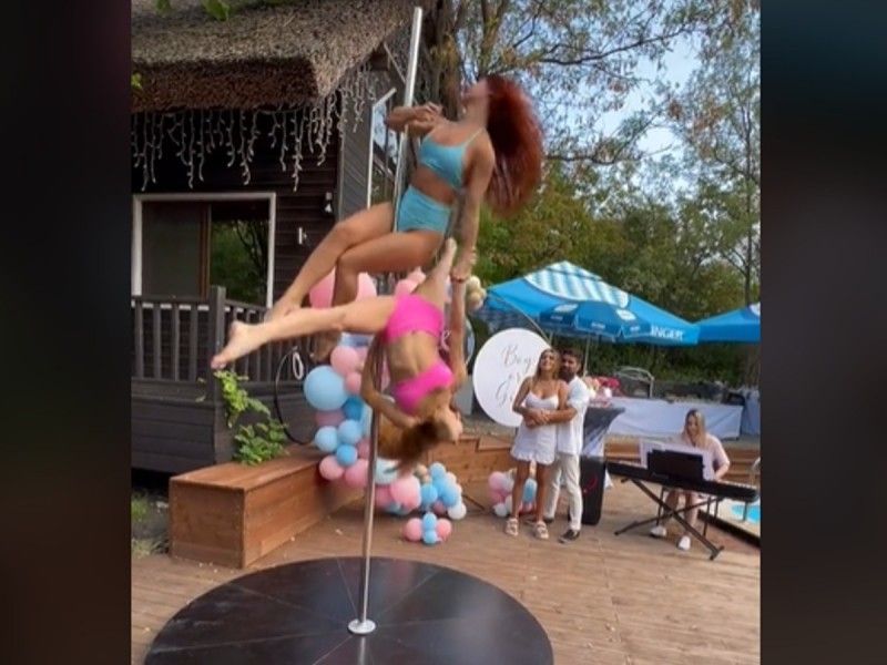Pareja organiza fiesta de revelación de género con bailarinas de pole dance ¿Es niña o niño?