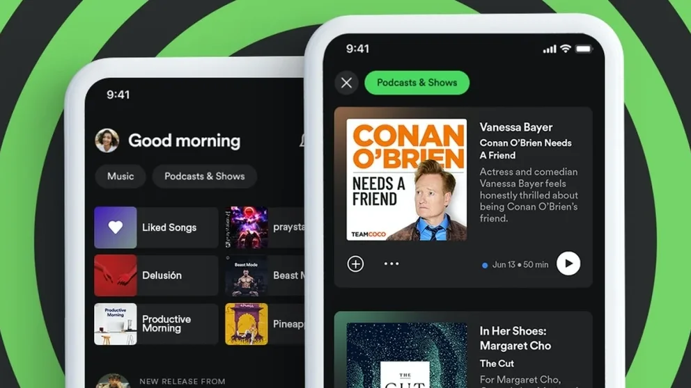Spotify cambia de diseño y ahora la música y los podcasts tienen su propia sección