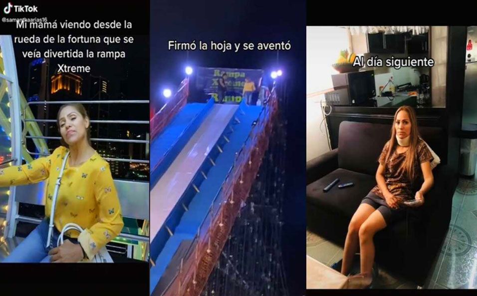 “Rampa Xtreme” de feria en NL los deja adoloridos, con collarín y raspones; viralizan historias en TikTok