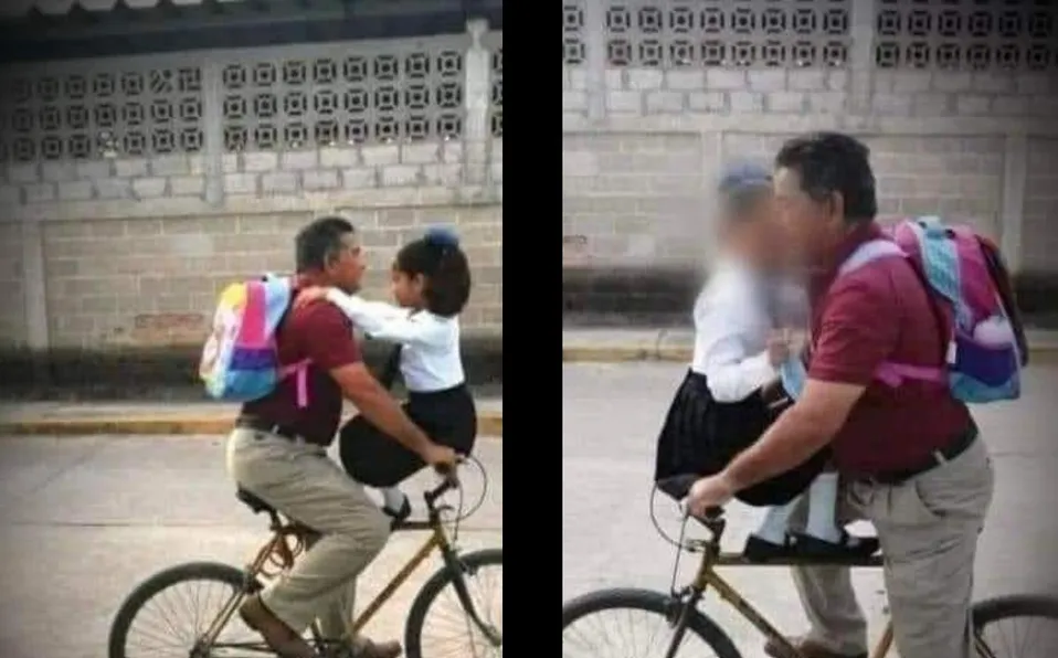 «Tú no me avergüenzas»: niña pide a su abuelito que la lleve en ‘bici’ a la escuela