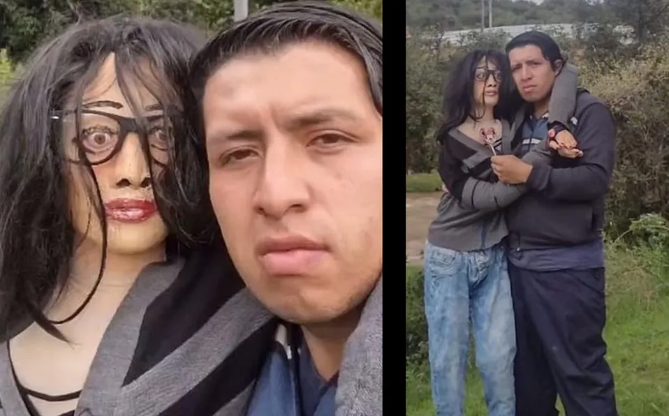 Hombre causa polémica por presumir como novia a una muñeca de trapo: «no me puedo quedar solo”