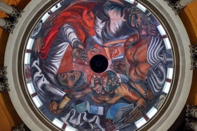 Daña sismo a mural de Orozco en Guadalajara