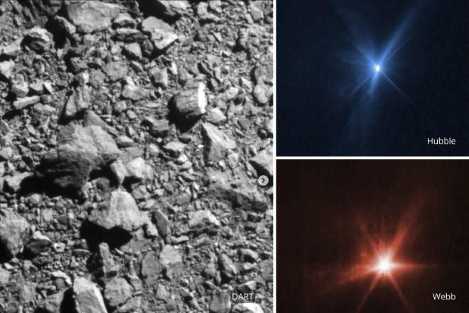 NASA revela fotos de choque de nave con asteroide