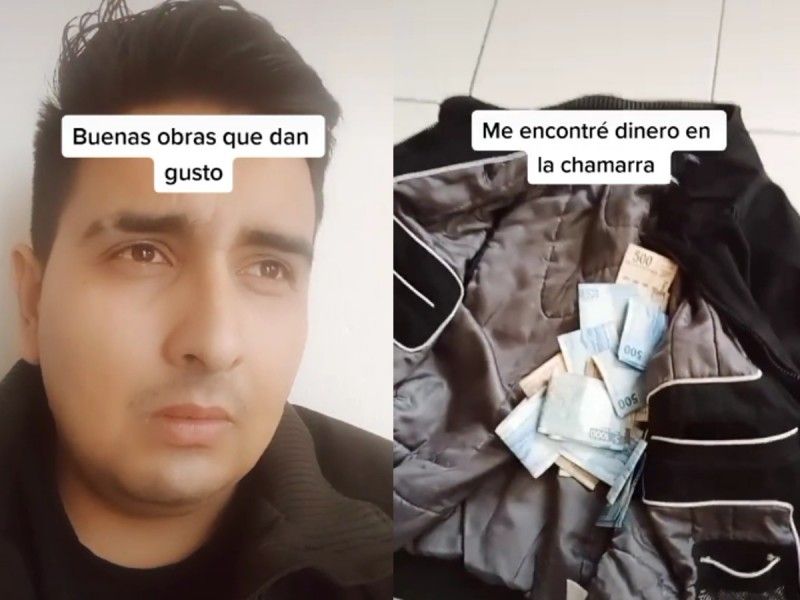 Joven encuentra miles de pesos en chamarra que compró en tianguis y los devuelve