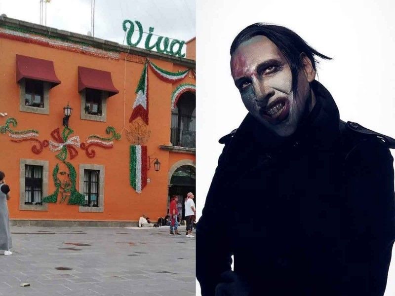 Viva ¿Marilyn Manson?; adorno de Miguel Hidalgo se hace viral por su parecido con el cantante