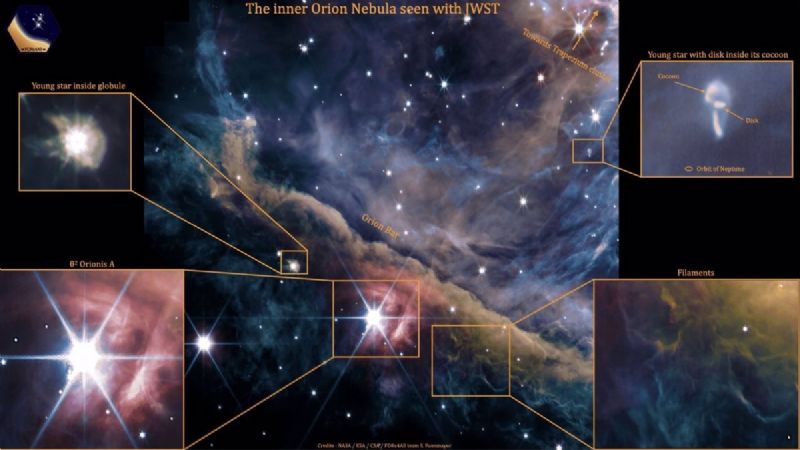 Webb toma «impresionantes» imágenes de la Nebulosa de Orión