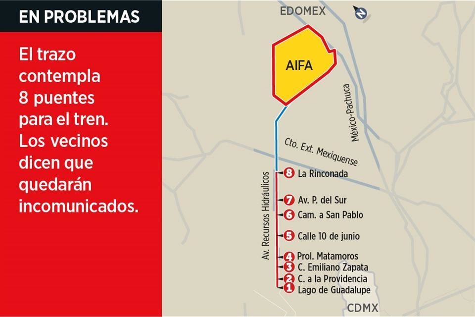 Protestan vecinos en Edomex por tren al AIFA