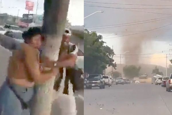 El tornado que sorprendió en Guamúchil, Sinaloa