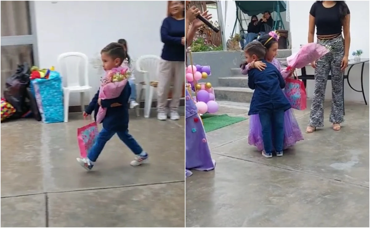 Niño regala ramo de flores a su amiga por cumpleaños y «rompe corazones» en TikTok