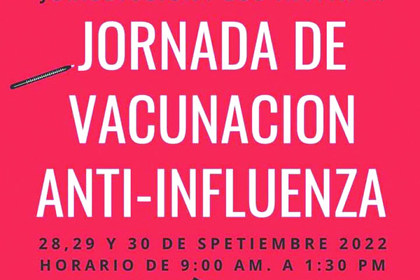 Invita Salud a jornada de vacuna anti-influenza