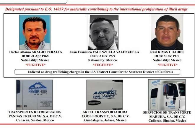 Señala EU a cabecillas de célula del Cártel de Sinaloa