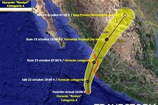 Huracán ‘Roslyn’ sube a categoría 4