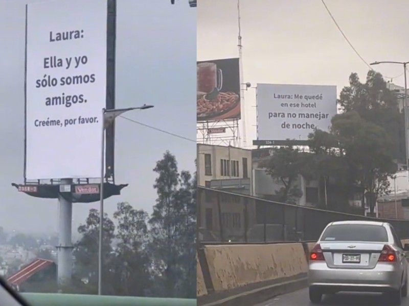 Hombre infiel coloca espectaculares por toda la CDMX para pedirle perdón a su novia