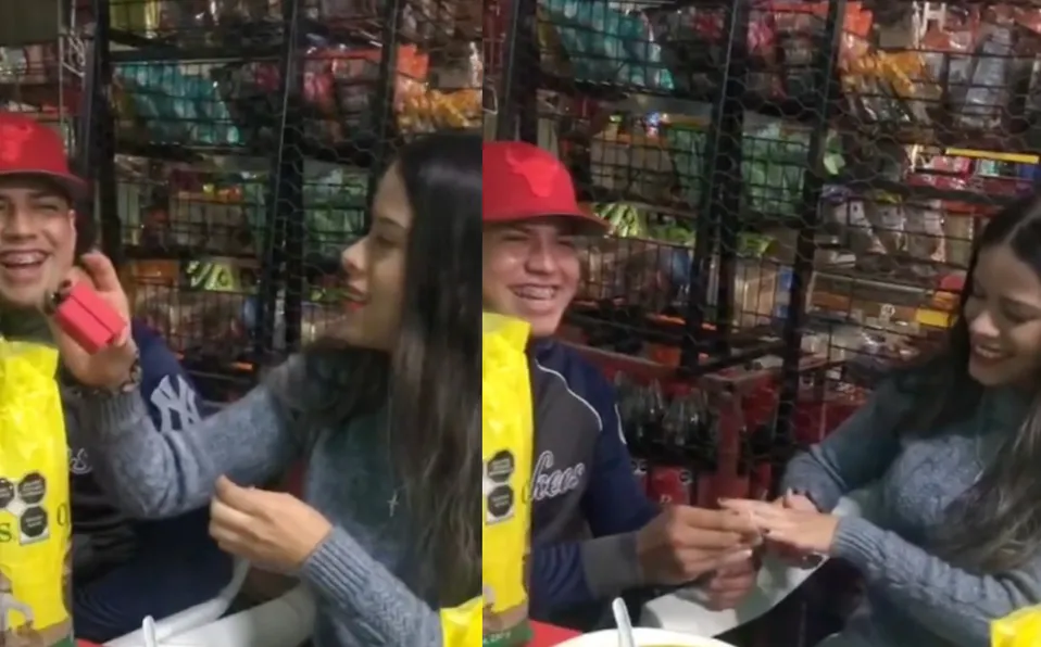 ¡Qué original! Joven pide matrimonio y sorprende a su novia con anillo dentro de las tostadas