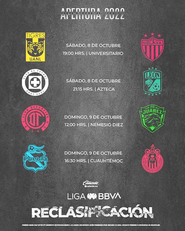 Estos son los horarios del Repechaje del Apertura 2022