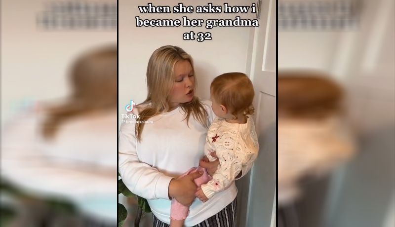 Mujer relata cómo es ser abuela a los 32 años y se vuelve viral