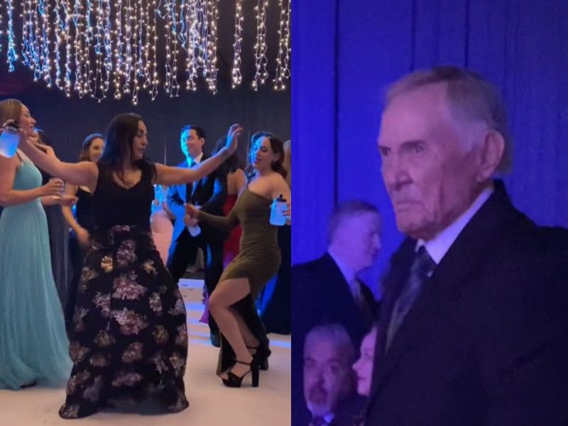 Abuelito se enoja al ver ‘perrear’ a su nieta en boda y se hace viral