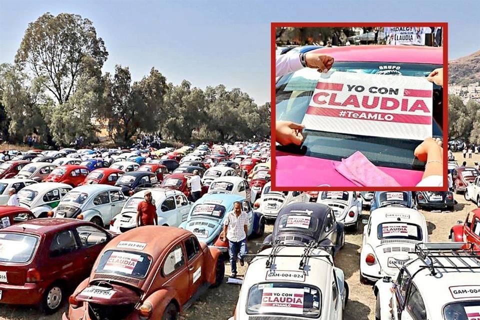 Ponen propaganda de Sheinbaum a 3 mil taxis piratas