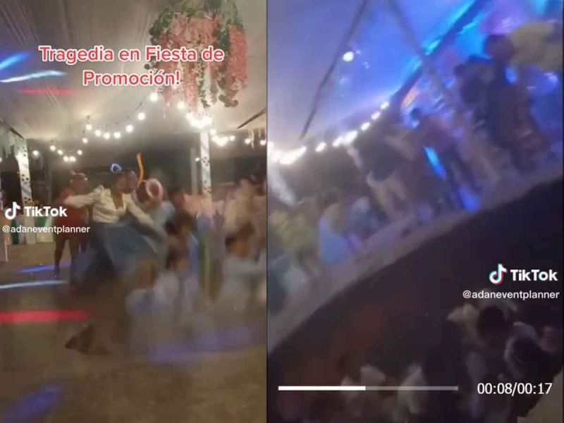 ¡Perreo hasta el subsuelo!; jóvenes festejaban su graduación y caen en enorme socavón