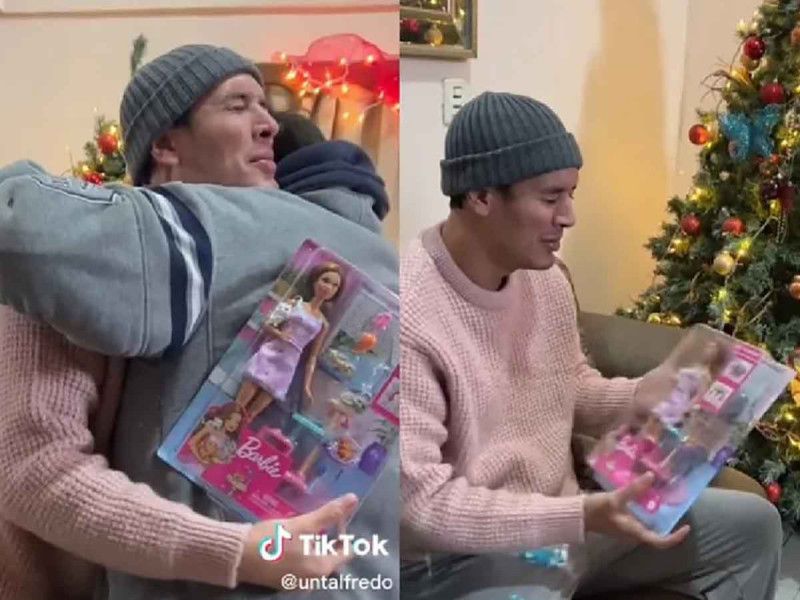 Regalan a influencer la muñeca que siempre quiso de niño en Navidad