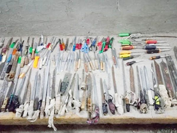 Decomisan 200 armas blancas en cárcel de Hidalgo