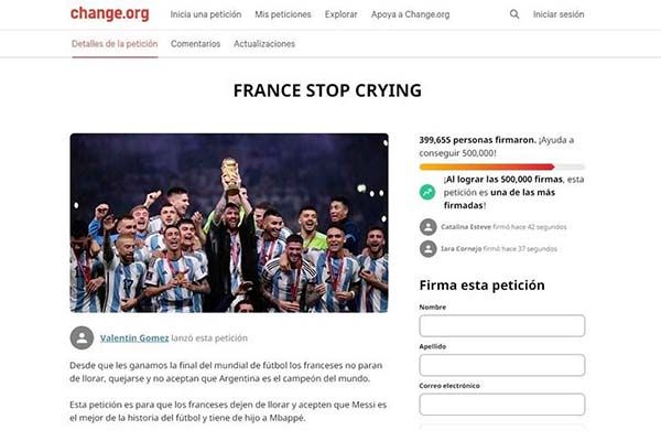 Responden argentinos: Francia deja de llorar
